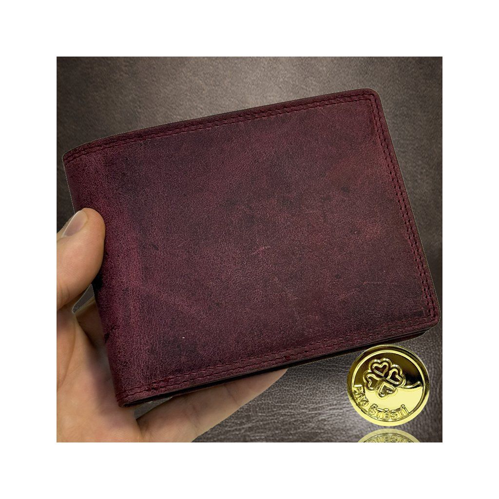 Luxusní vínová peněženka s monogramem, iniciály