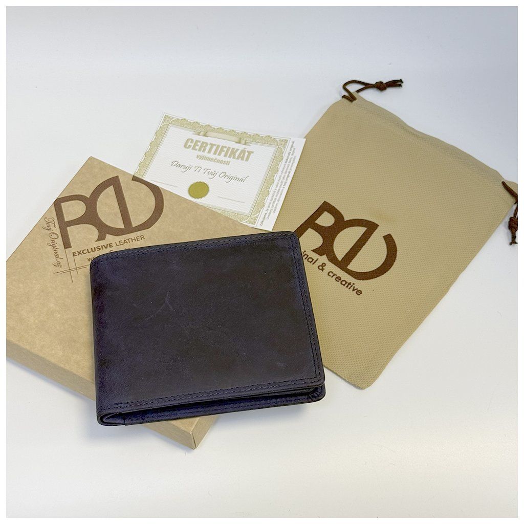Exkluzivní kožená peněženka modrá s vlastním monogramem